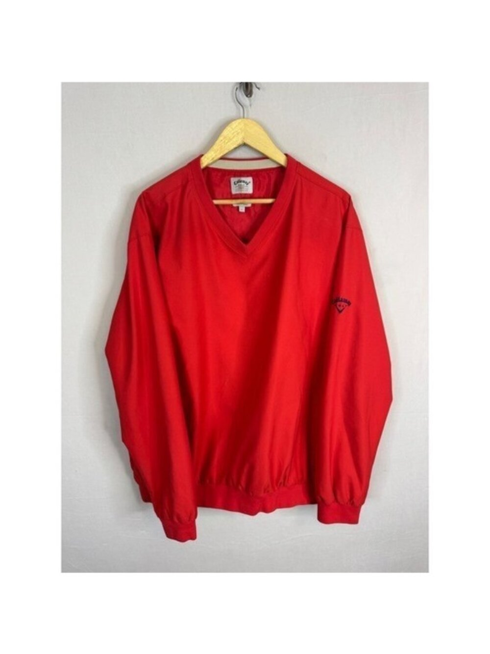Vintage Callaway Golf Sport Red Brushed Microfiber Windbreaker Pullover Mens L